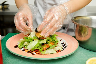 Chef is cooking appetizer