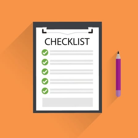 Clipboard with blank checklist form
